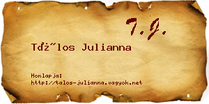 Tálos Julianna névjegykártya